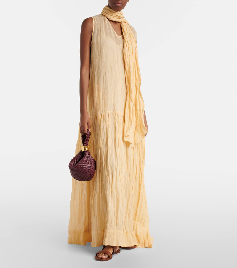 Plan C Scarf-detail cotton-blend maxi dress outlook