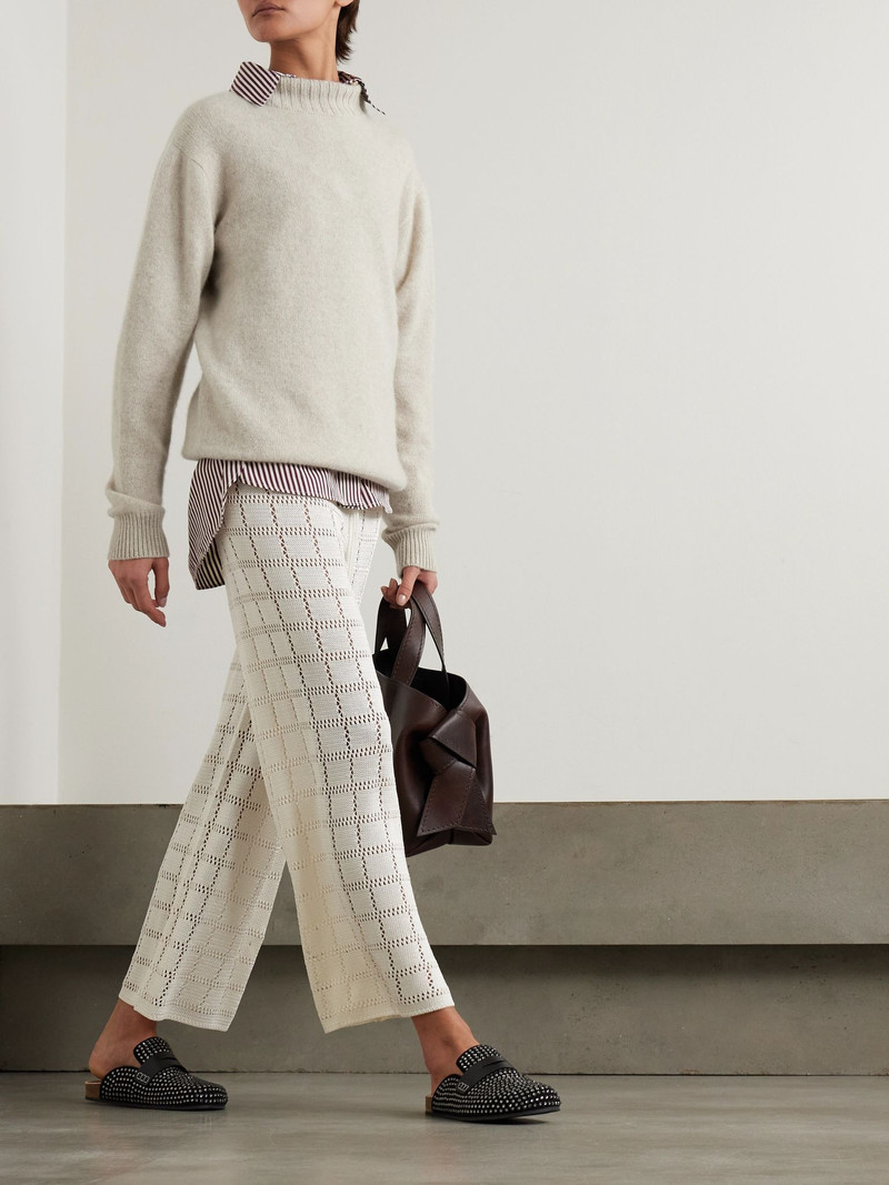 The Elder Statesman Cashmere turtleneck sweater Ecru outlook