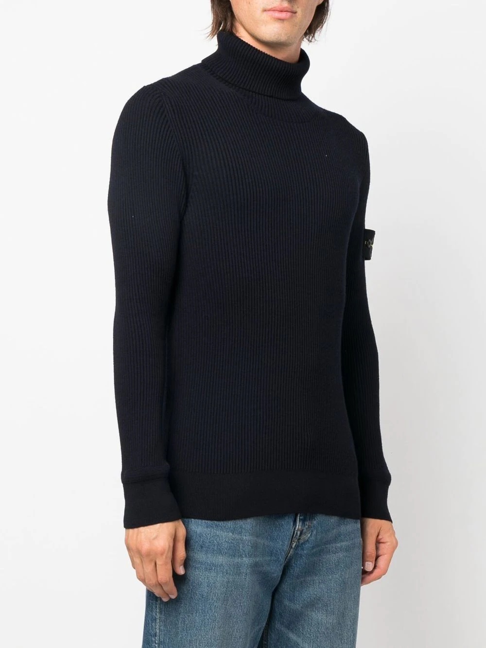 Compass-patch roll-neck jumper - 3