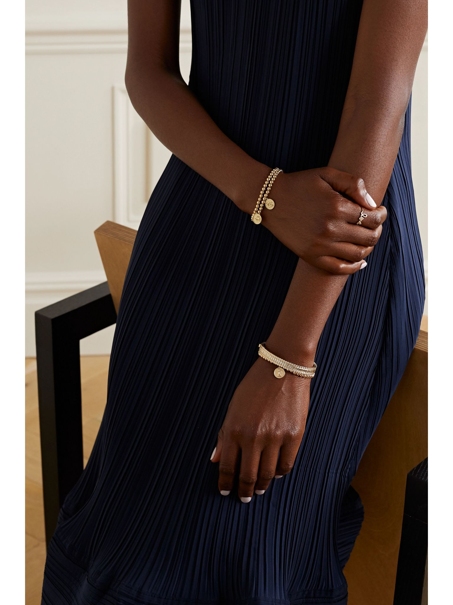 Virgo 14-karat gold diamond bracelet Gold - 5