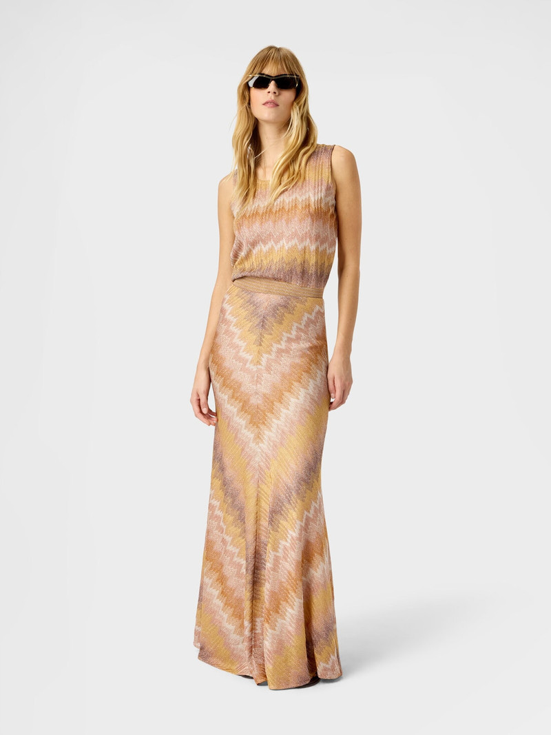 Missoni Viscose Lamé Snake-Pattern Long Skirt outlook