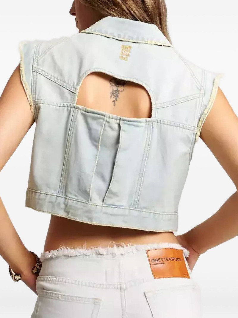 ONE TEASPOON buttoned logo denim waistcoat outlook
