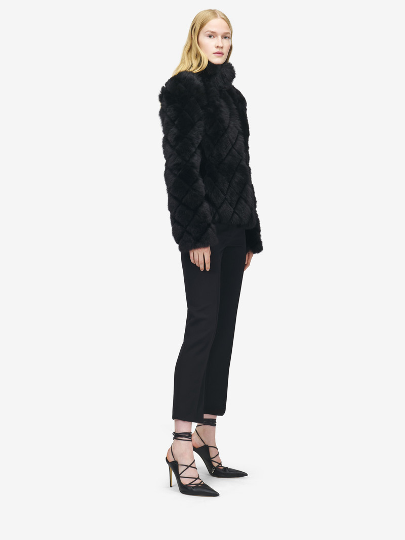 Quilted Effect Shearling Jacket 4