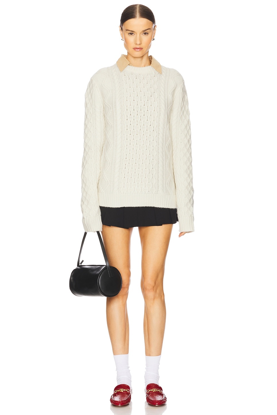 Allday Cable Crew Neck Sweater in Cashmere Blend - 4