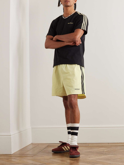 adidas Originals + Wales Bonner Wide-Leg Crochet-Trimmed Stretch Recycled-Shell Shorts outlook