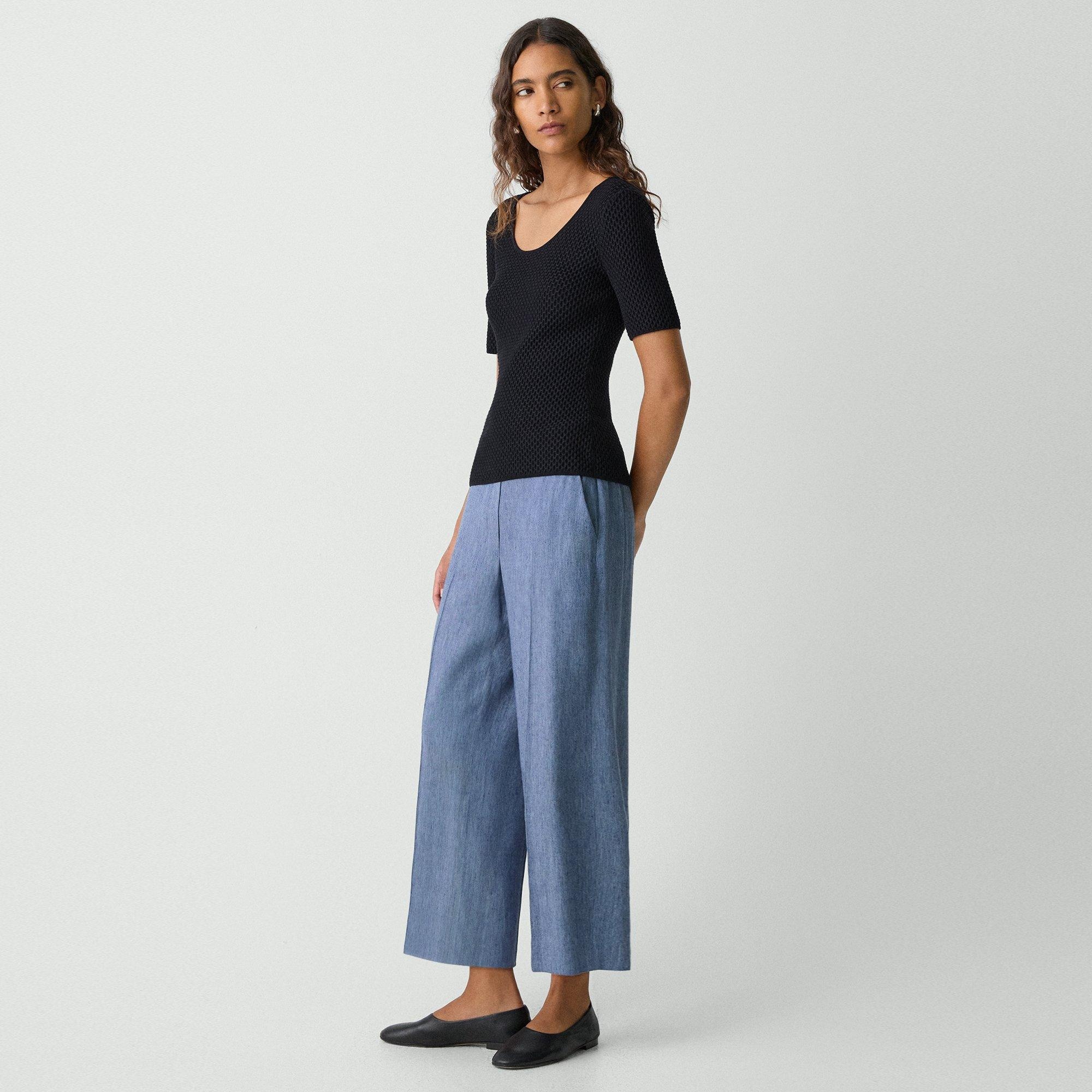 Relaxed Pull-On Pant in Fluid Linen - 3