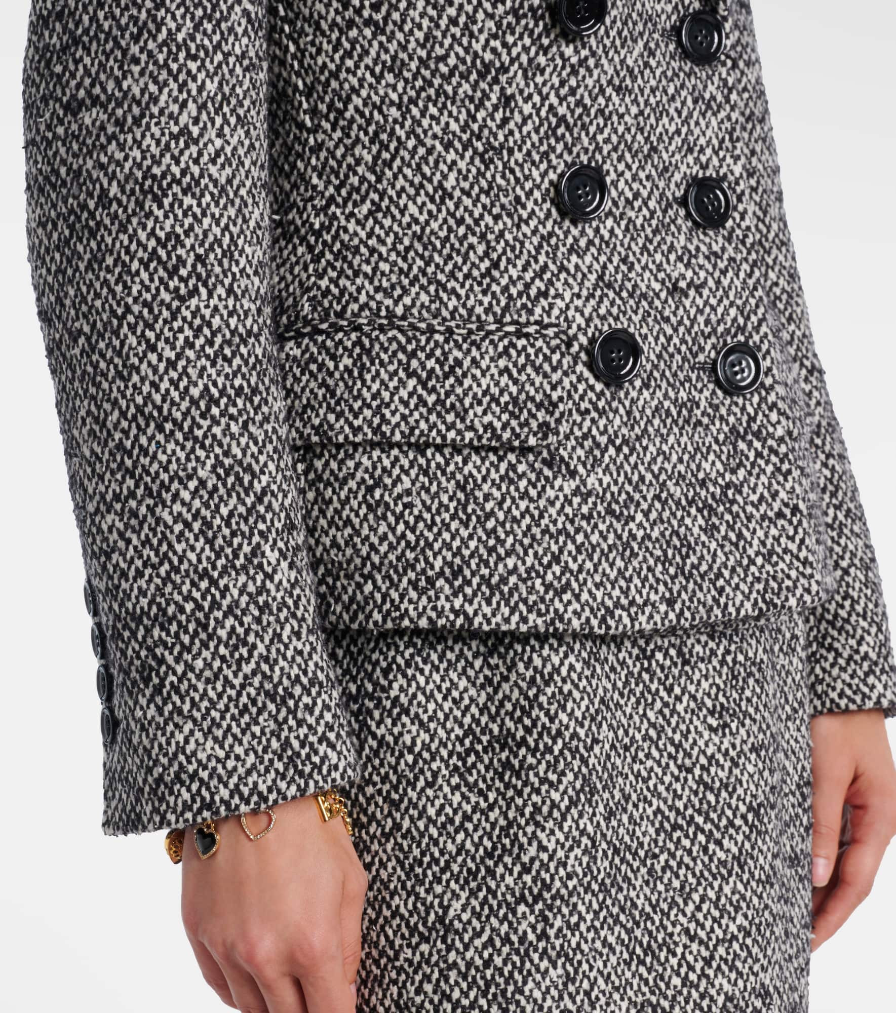 Double-breasted wool-blend jacket - 5