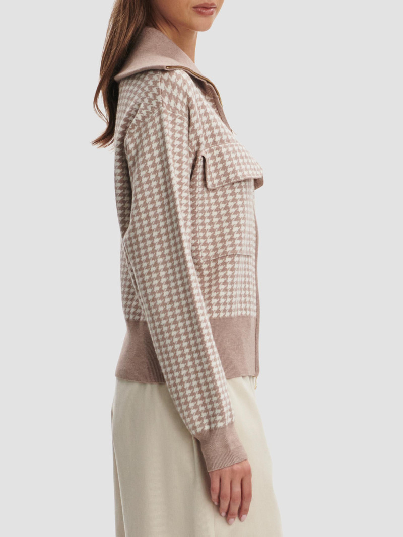 Women's Ablett Houndstooth Jacquard Jacket - Taupe 7