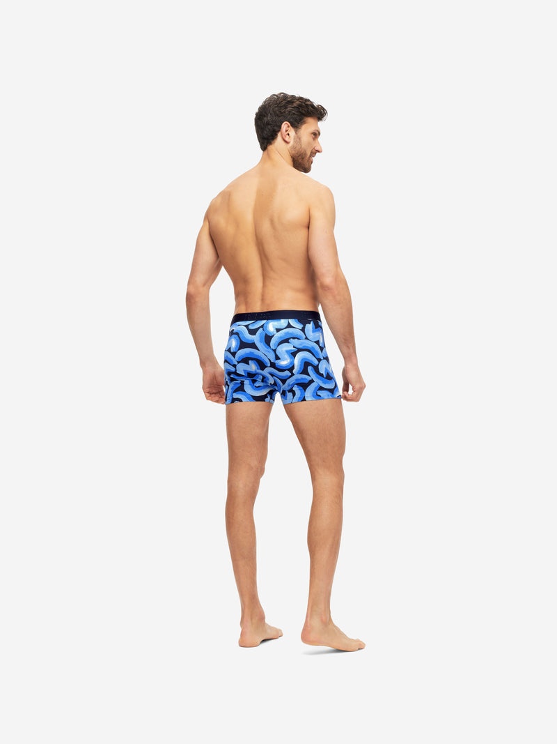 Men's Boxer Briefs Brushstroke Pima Cotton Stretch Navy - 6
