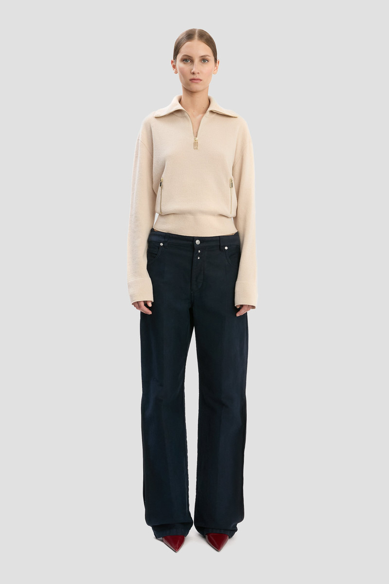 Victoria Beckham Half-Zip Milano Jumper In Pale Rose outlook