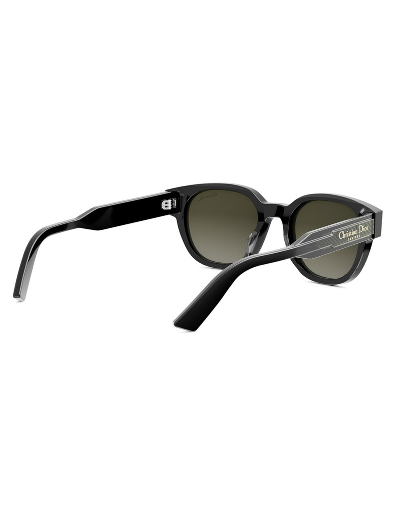 Men's Christian Dior Label 51MM Round Sunglasses - Black Green 6