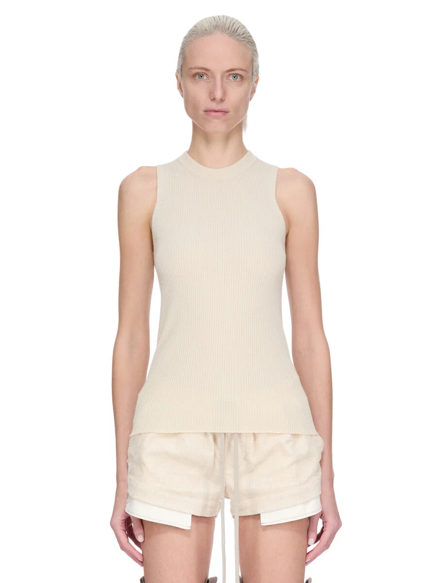 ribbed sleeveless top - 1