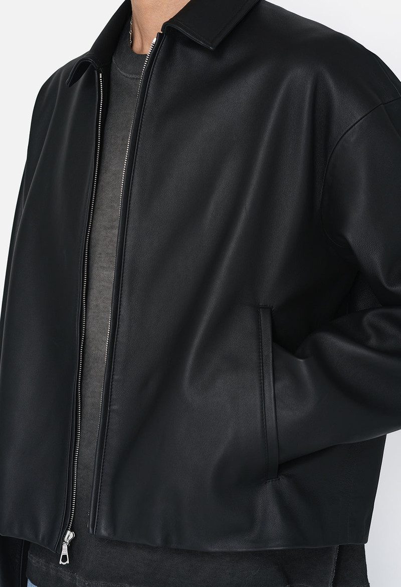 LEATHER CROPPED ZIP JACKET 7