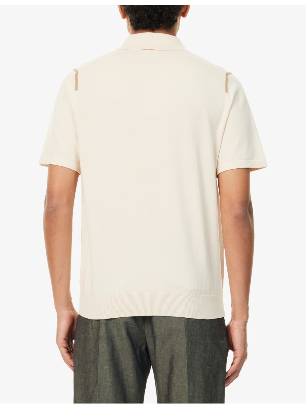Short-Sleeve Knitted Cotton Polo Shirt - 4