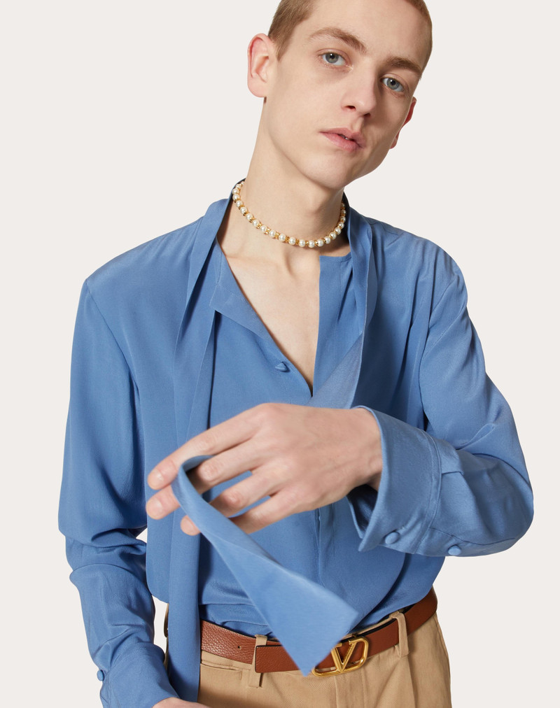 WASHED SILK SHIRT WITH NECK TIE 5