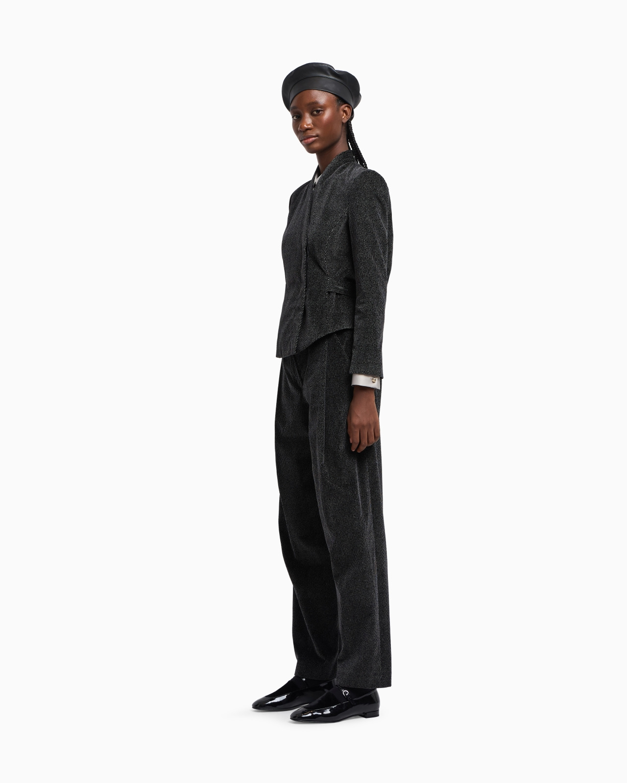 CAVALRY-EFFECT PRINTED VELVET JACKET WITH OFF-CENTRE FASTENING - 2