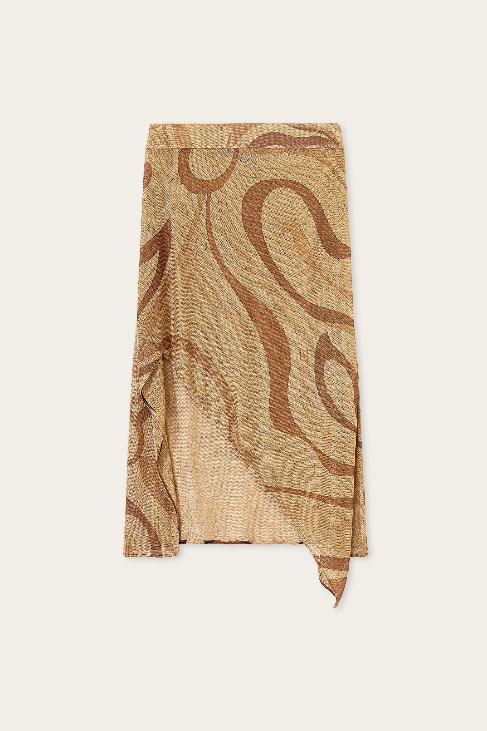 MARMO PRINT LAME SKIRT - 1