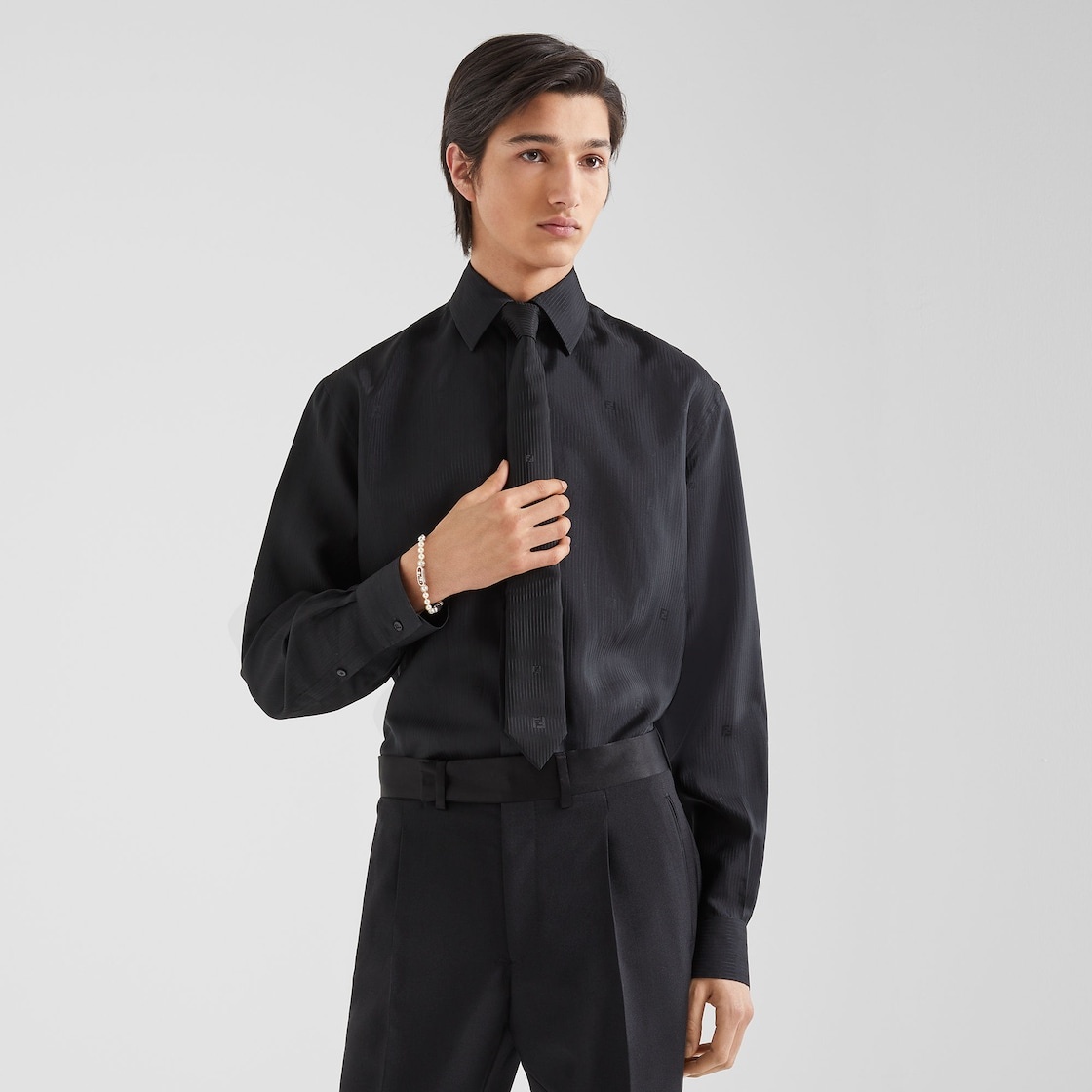 Black silk shirt - 4