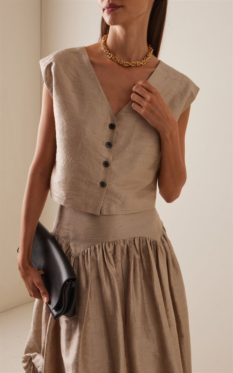 RACHEL COMEY Quigley Silk Top light grey outlook