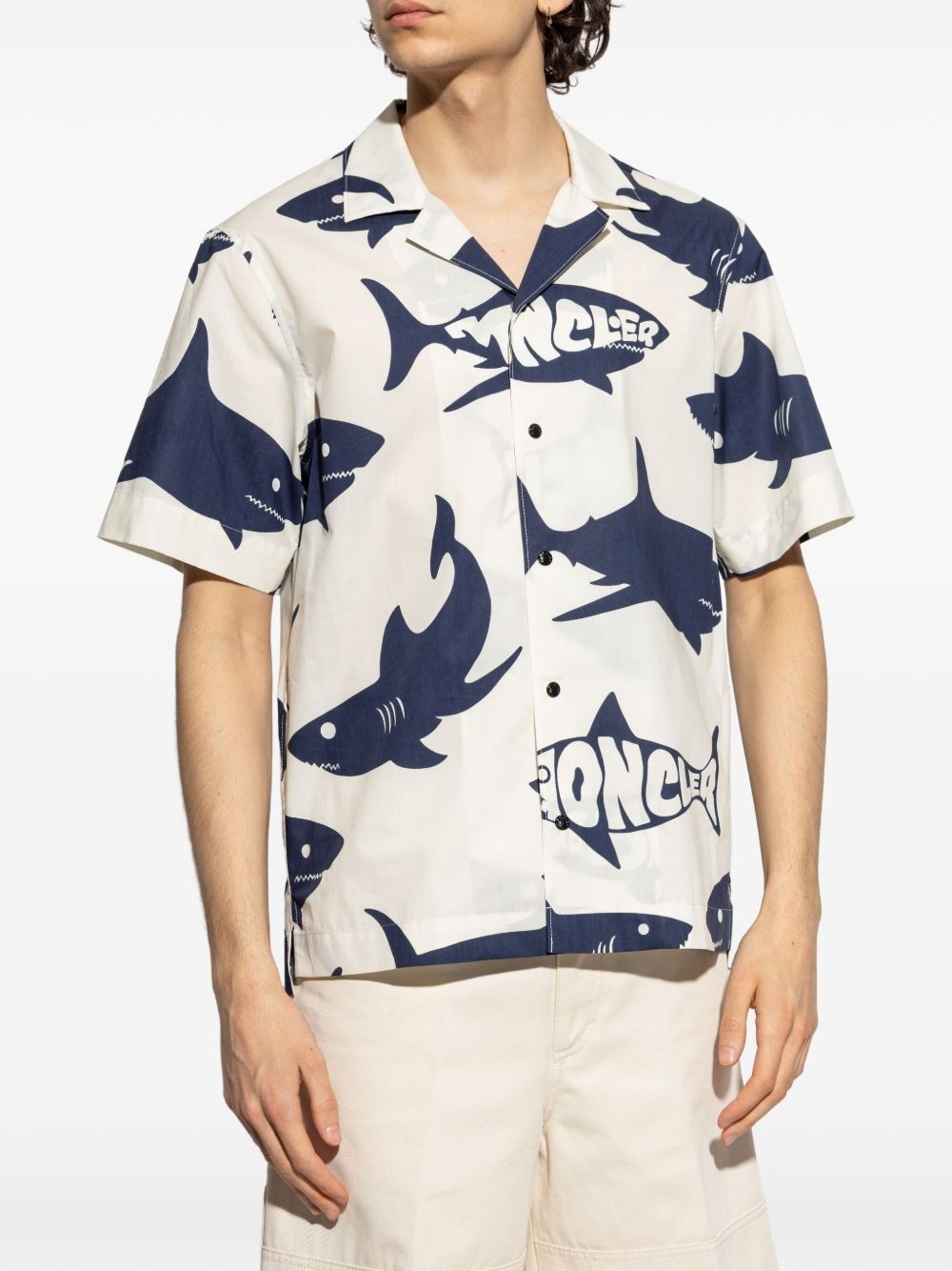 shark-print shirt - 3