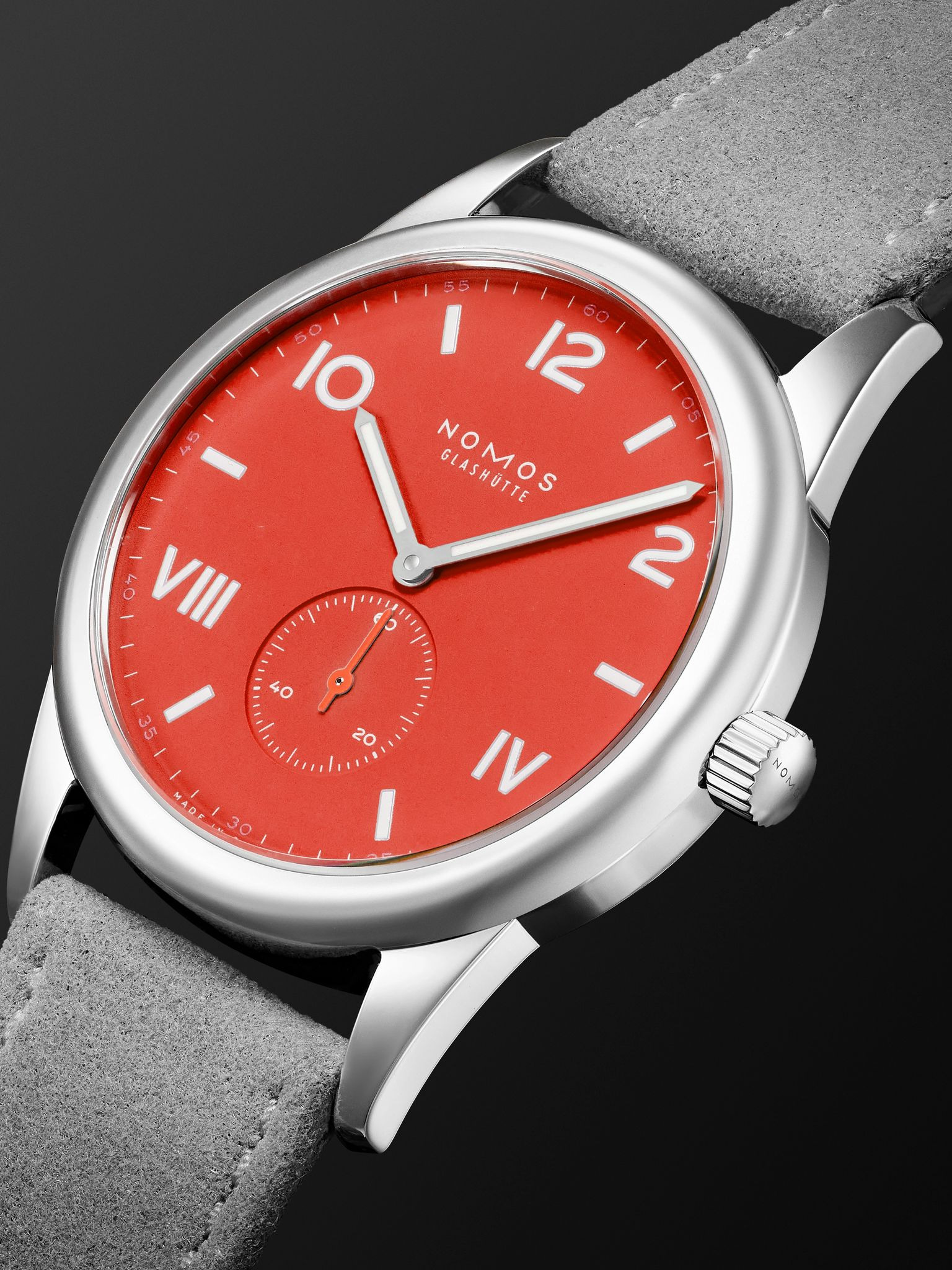 Club Campus Hand-Wound 38.5mm Stainless Steel and Suede Watch, Ref. No. 723 Red - 3
