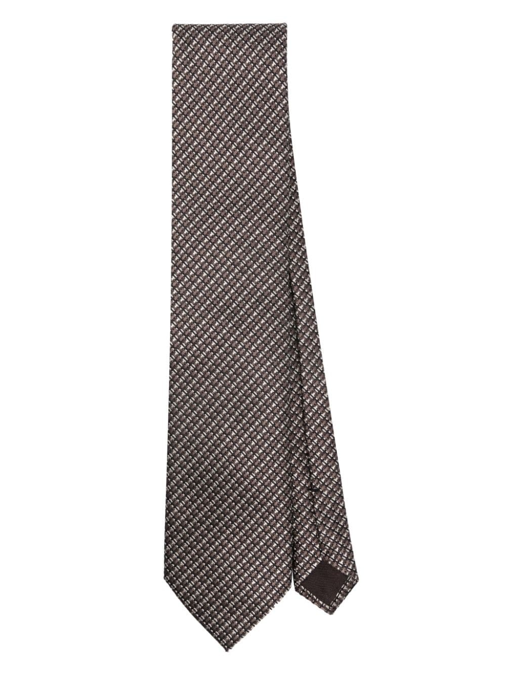 stripe-pattern silk tie - 1
