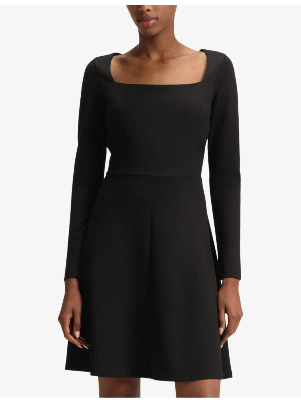 Square-Neck Long-Sleeved Stretch-Jersey Mini Dress - 3