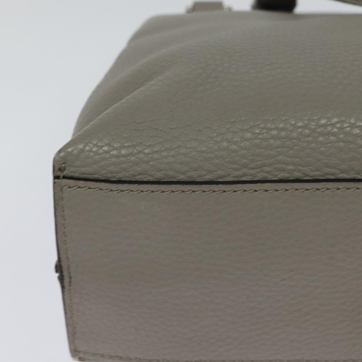 GUCCI Bamboo Daily Hand Bag Leather Gray Silver - 15