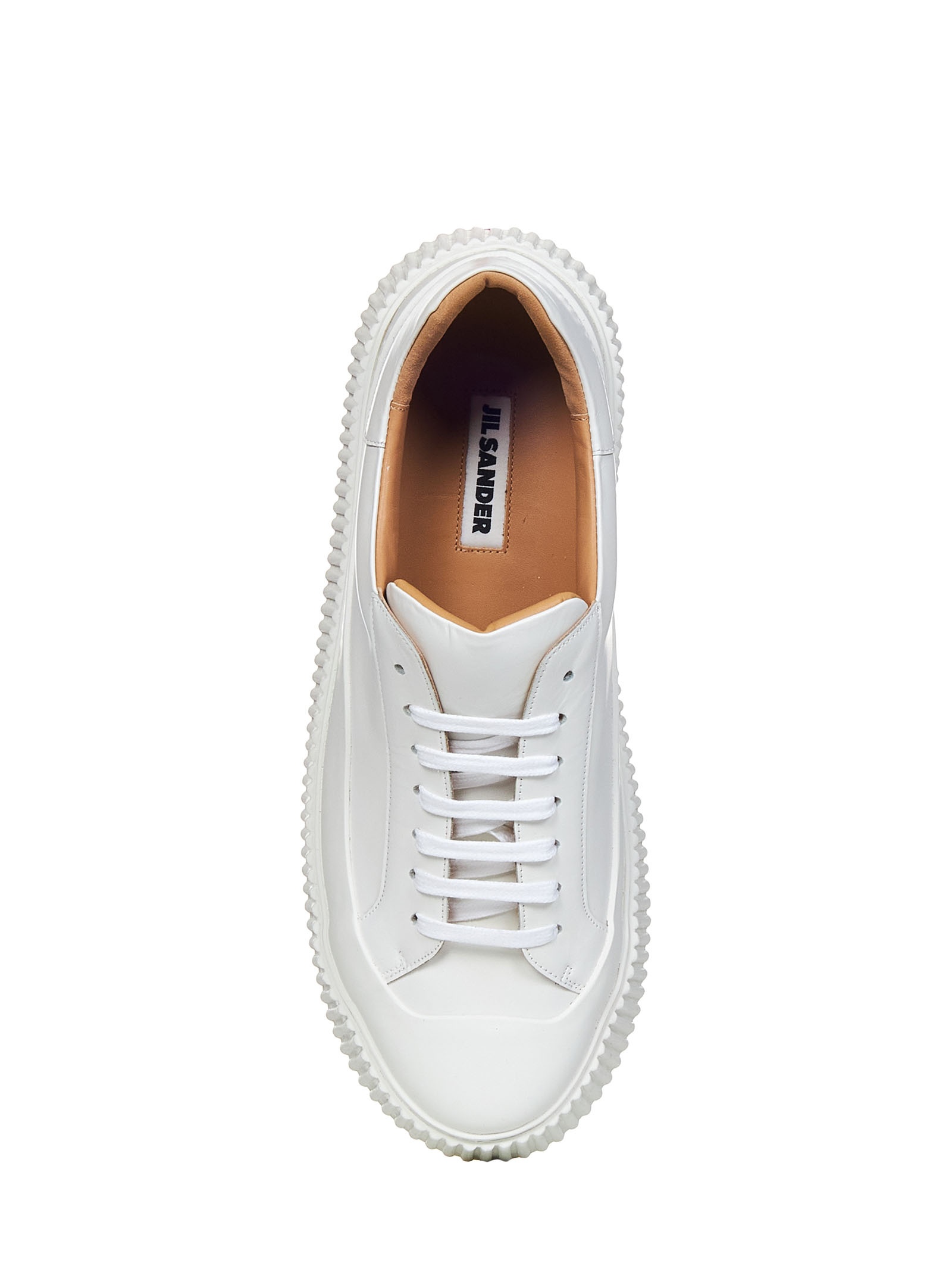 Snow-colored calfskin low-top sneakers with vulcanized rubber sole. - 4