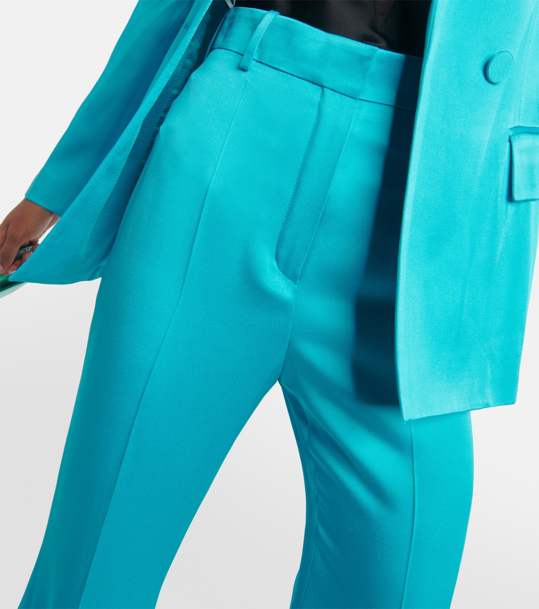 High-rise satin flared pants - 4