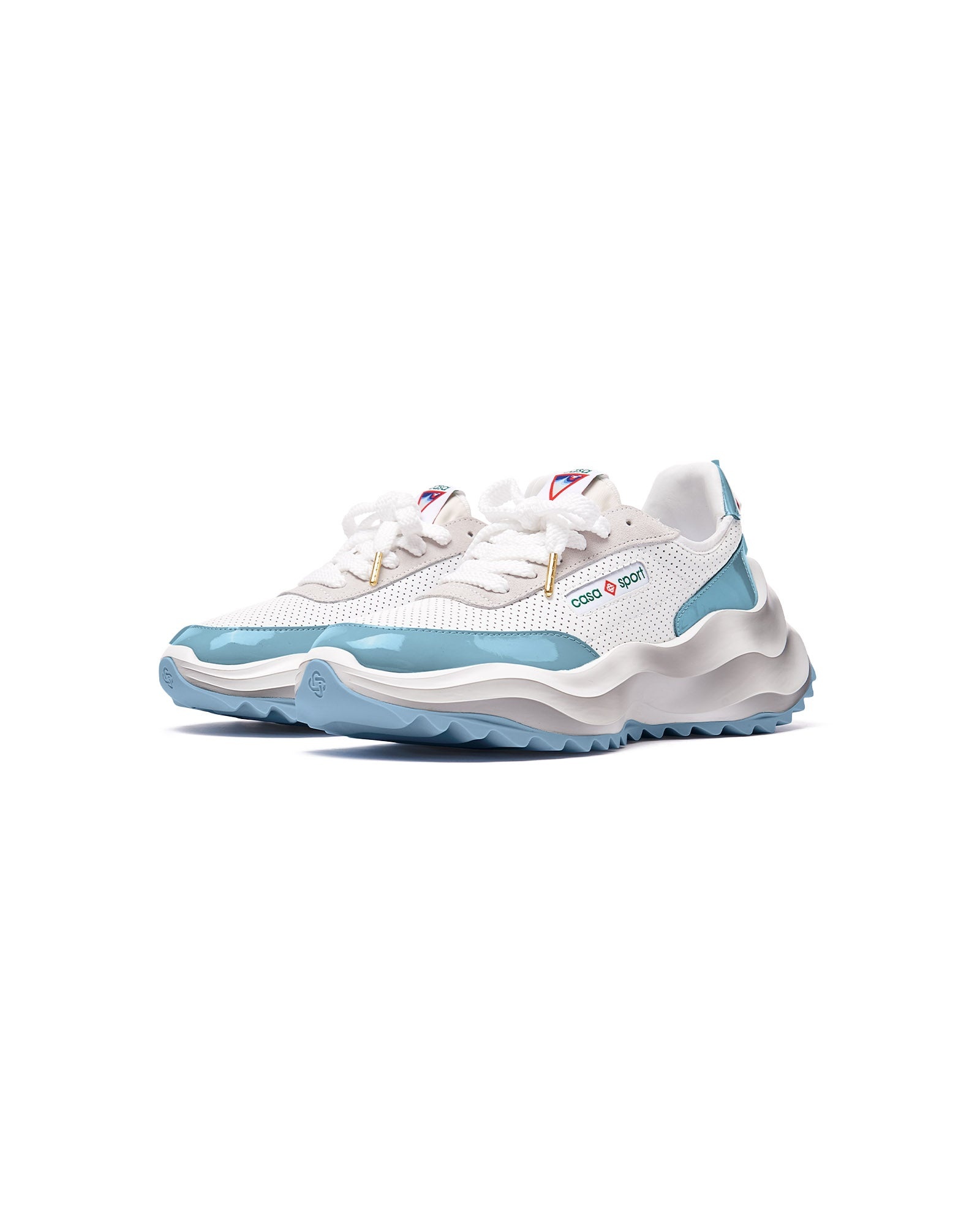 Womens Atlantis White & Powder Blue Sneaker - 6