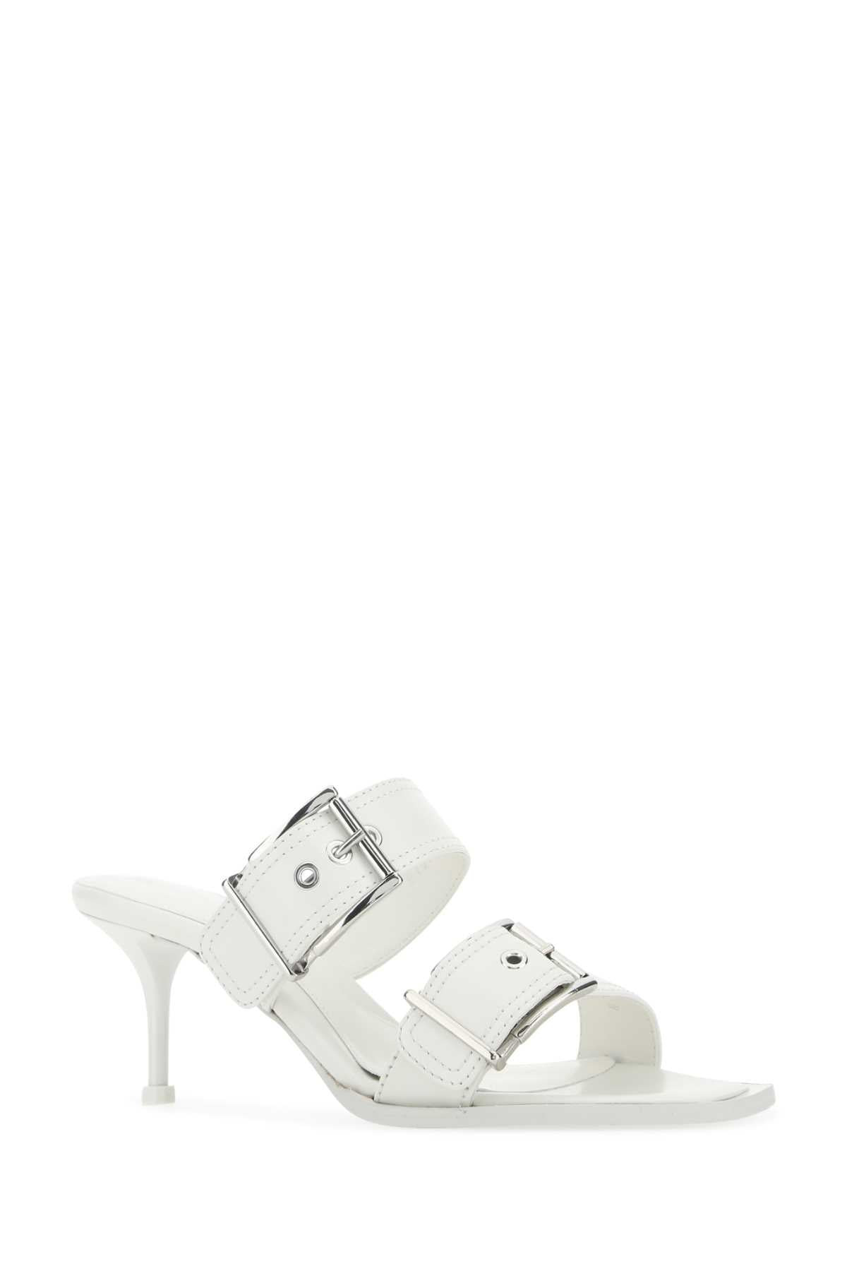 Alexander Mcqueen Women White Leather Mules - 2