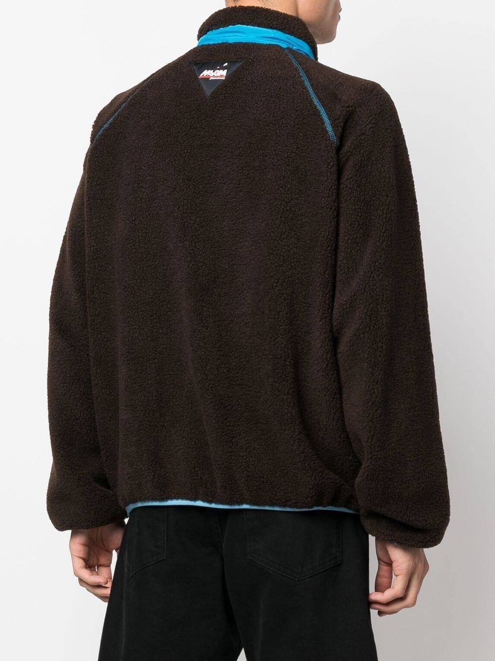 logo-patch fleece jacket - 4