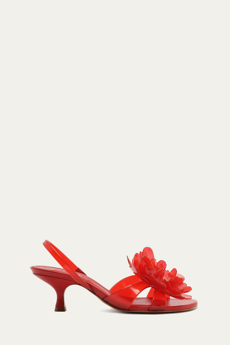 Red Flower Jelly Heeled Sandal 1