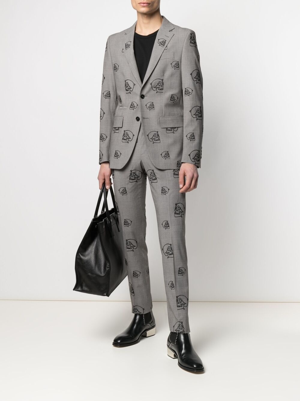 skull embroidered two-piece suit - 2