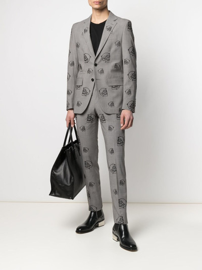 PHILIPP PLEIN skull embroidered two-piece suit outlook