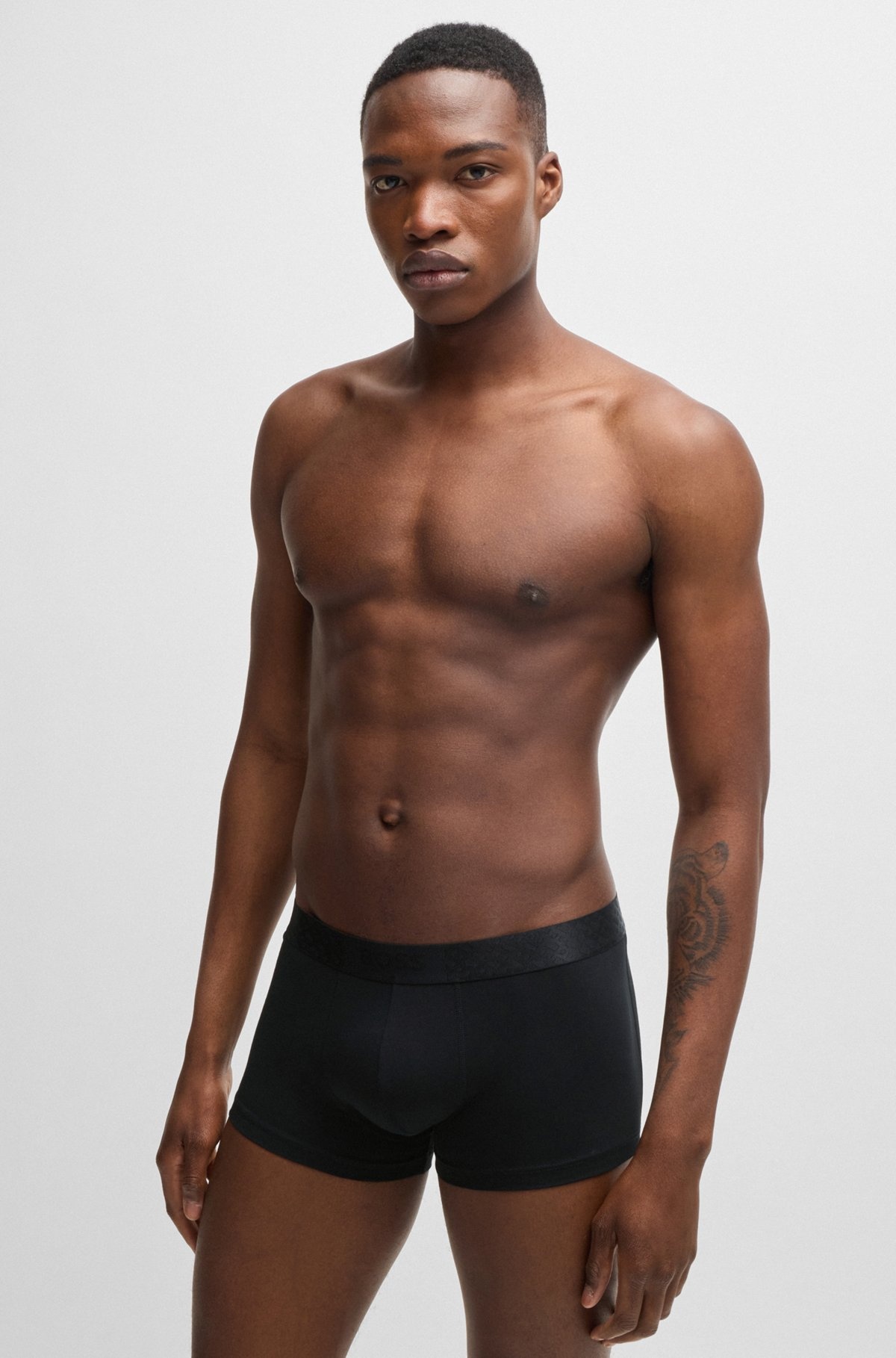 THREE-PACK OF STRETCH-COTTON TRUNKS WITH MONOGRAM WAISTBANDS - 7