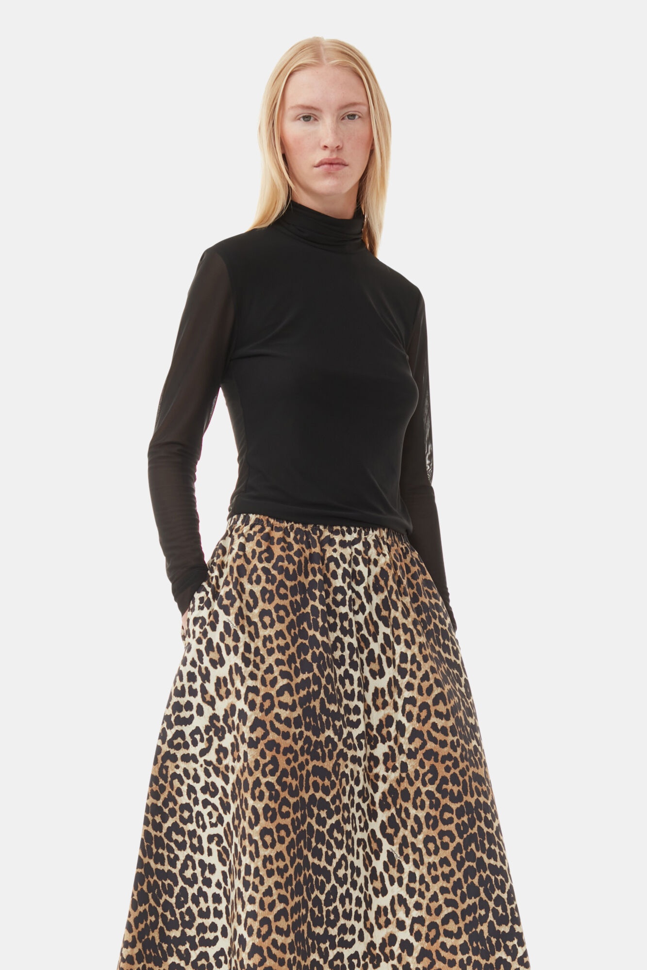 LEOPARD PRINTED ELASTICATED MAXI SKIRT - 3
