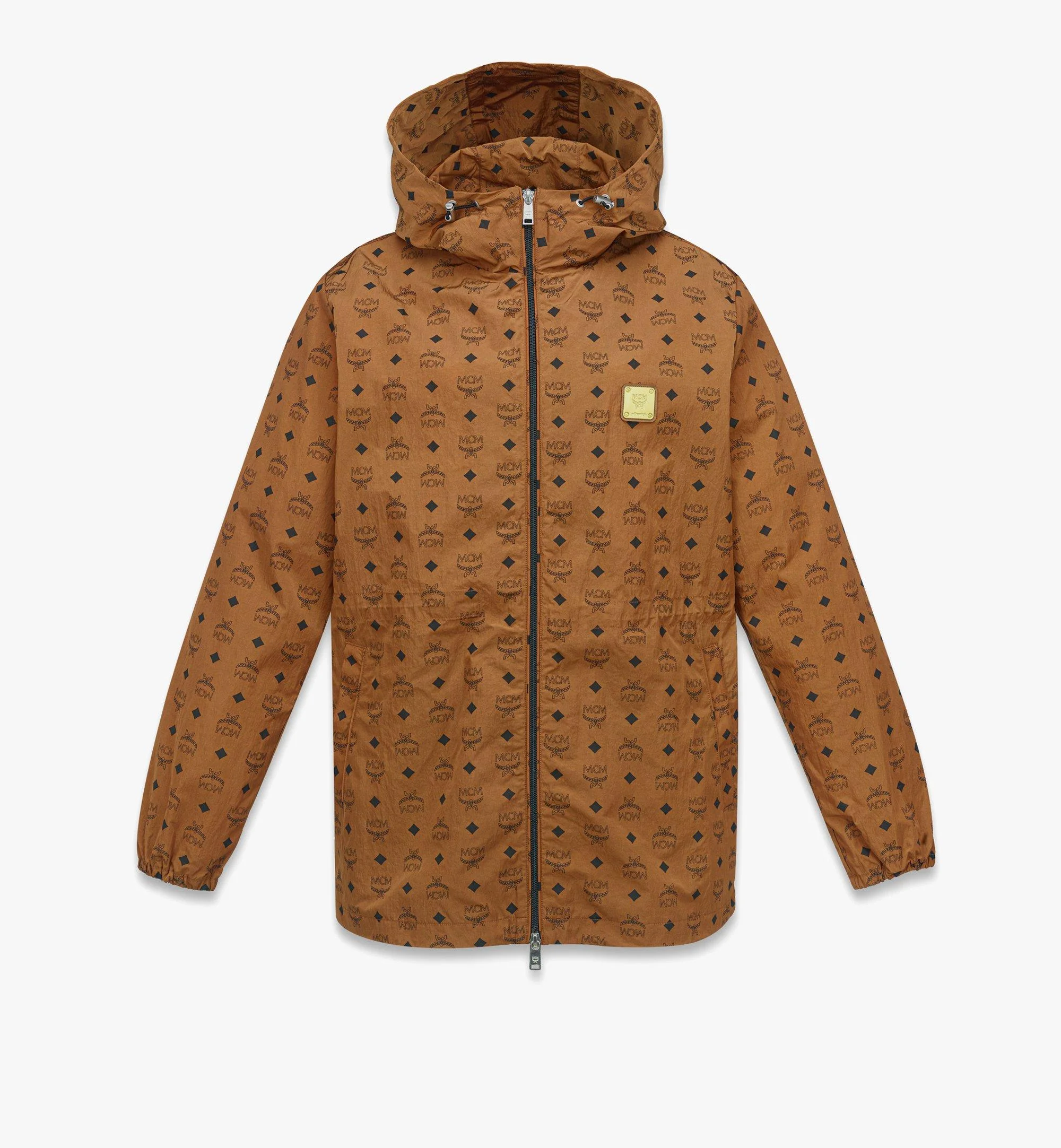 Monogram Print Hooded Windbreaker in Recycled Nylon - 1