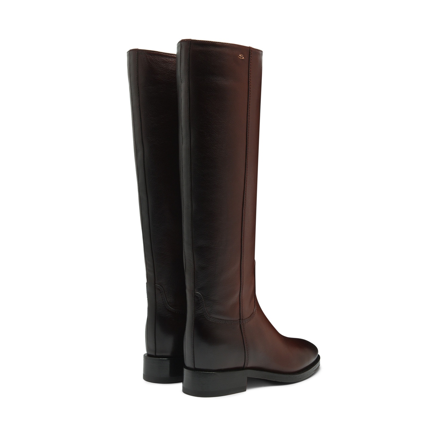 Women's dark brown leather boot - 3