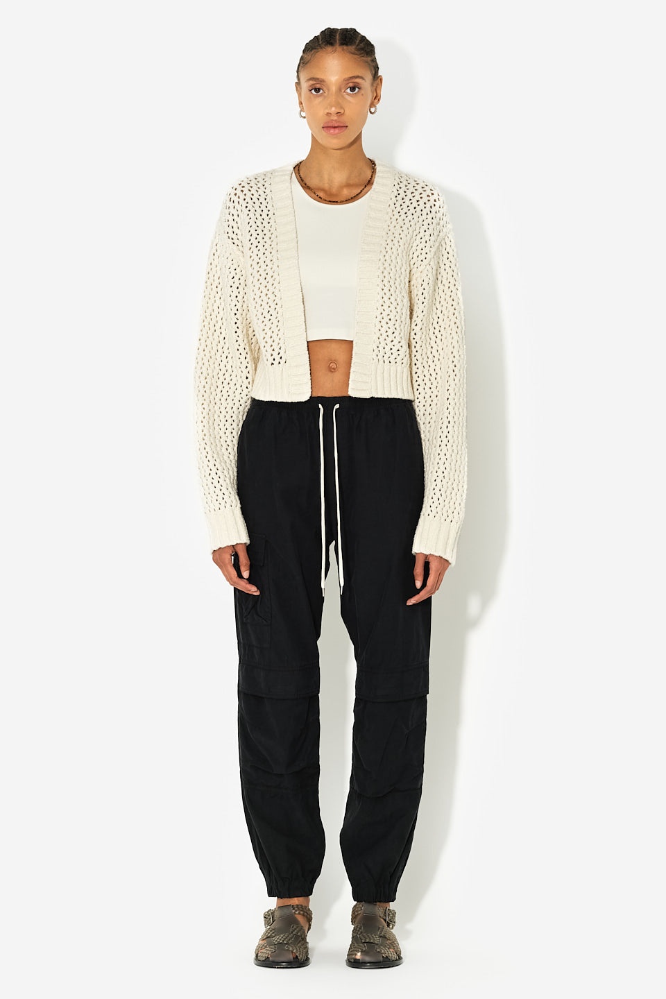 FOAM BOUCLE CROPPED CARDIGAN - 1