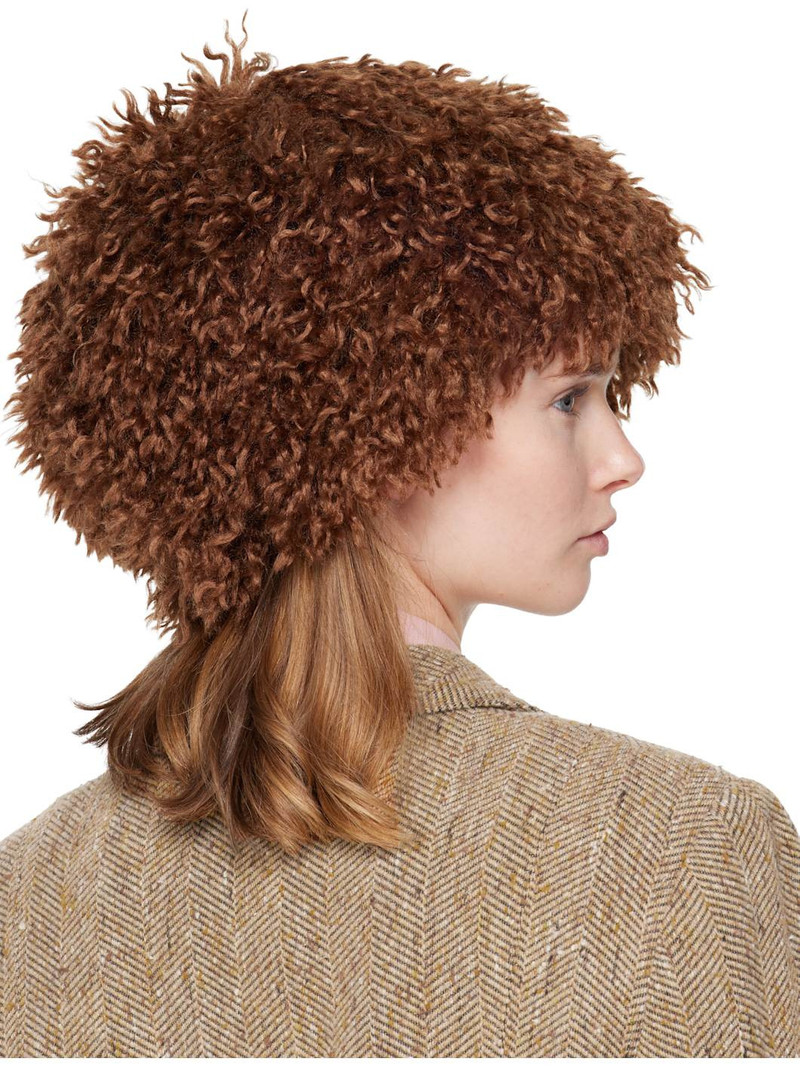 SSENSE Exclusive Brown Faux Fur Beanie 3