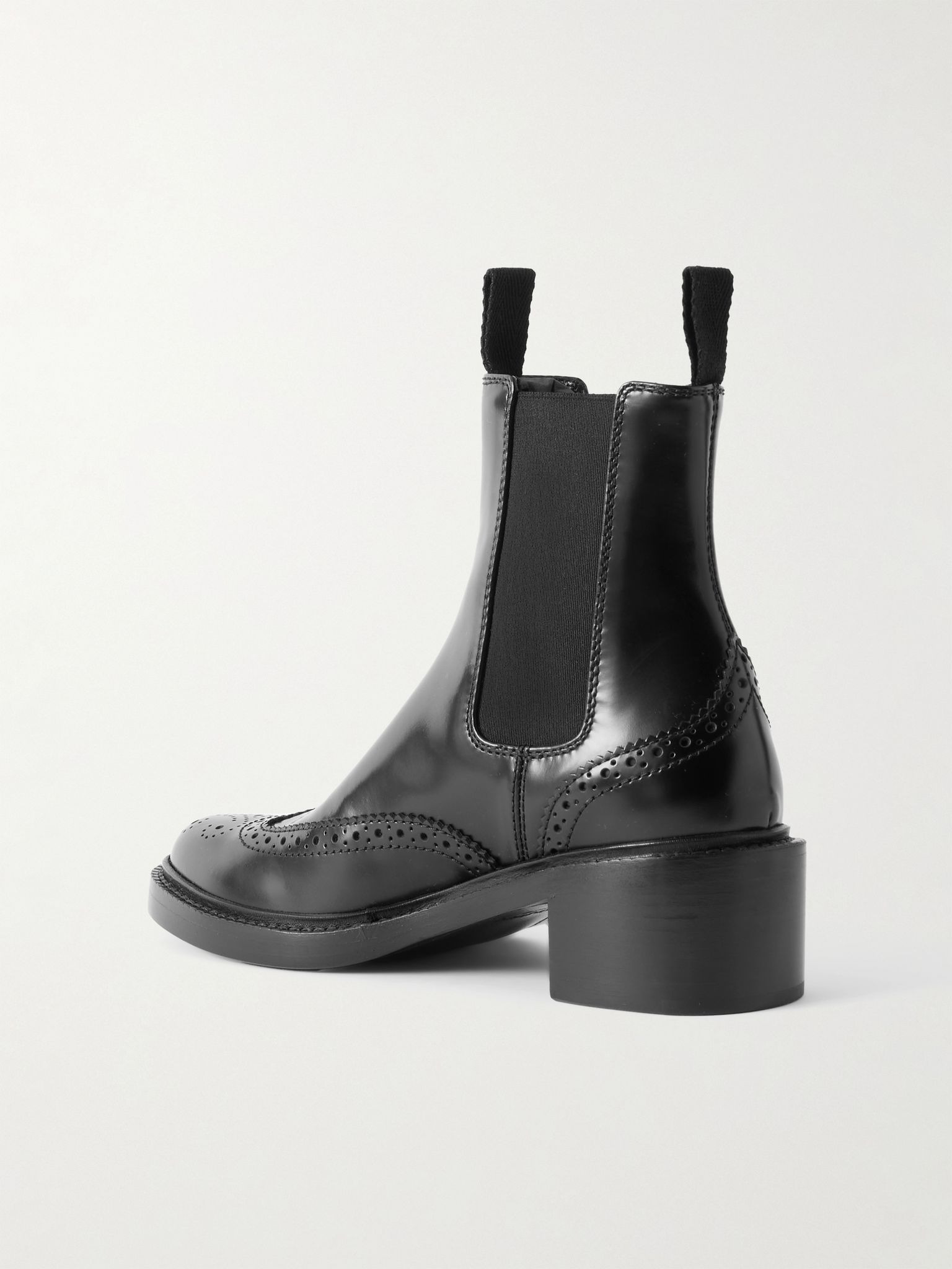 Vincent perforated leather Chelsea boots Black - 3