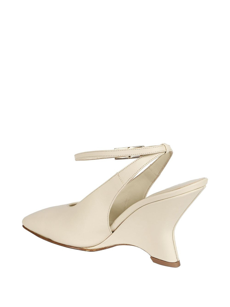 square toe ankle strap heeled pumps 3