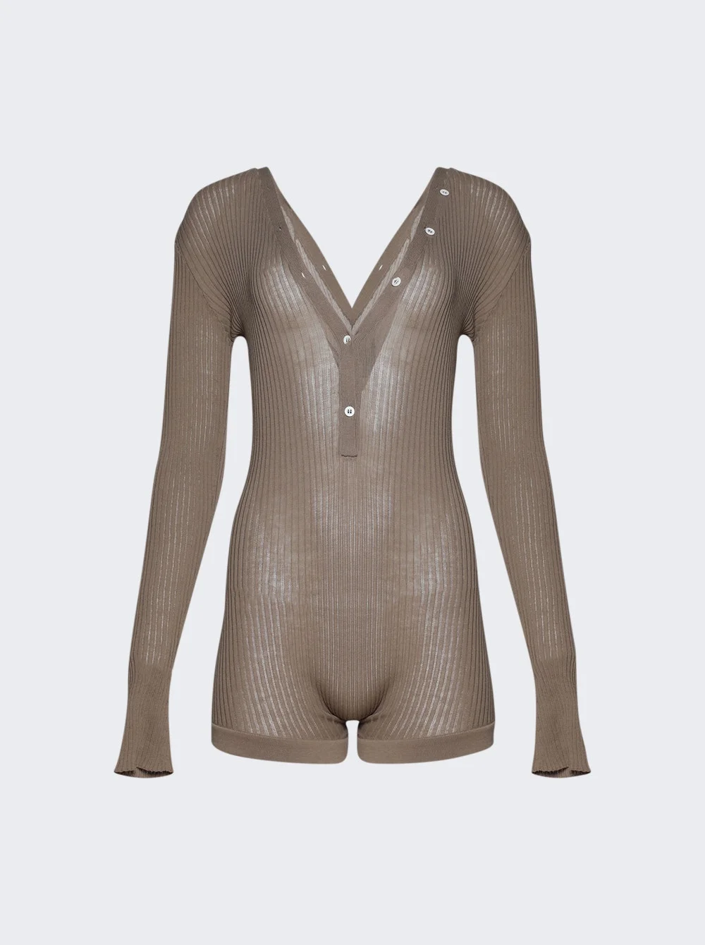 Knit Buttoned Bodyshort Mole - 1