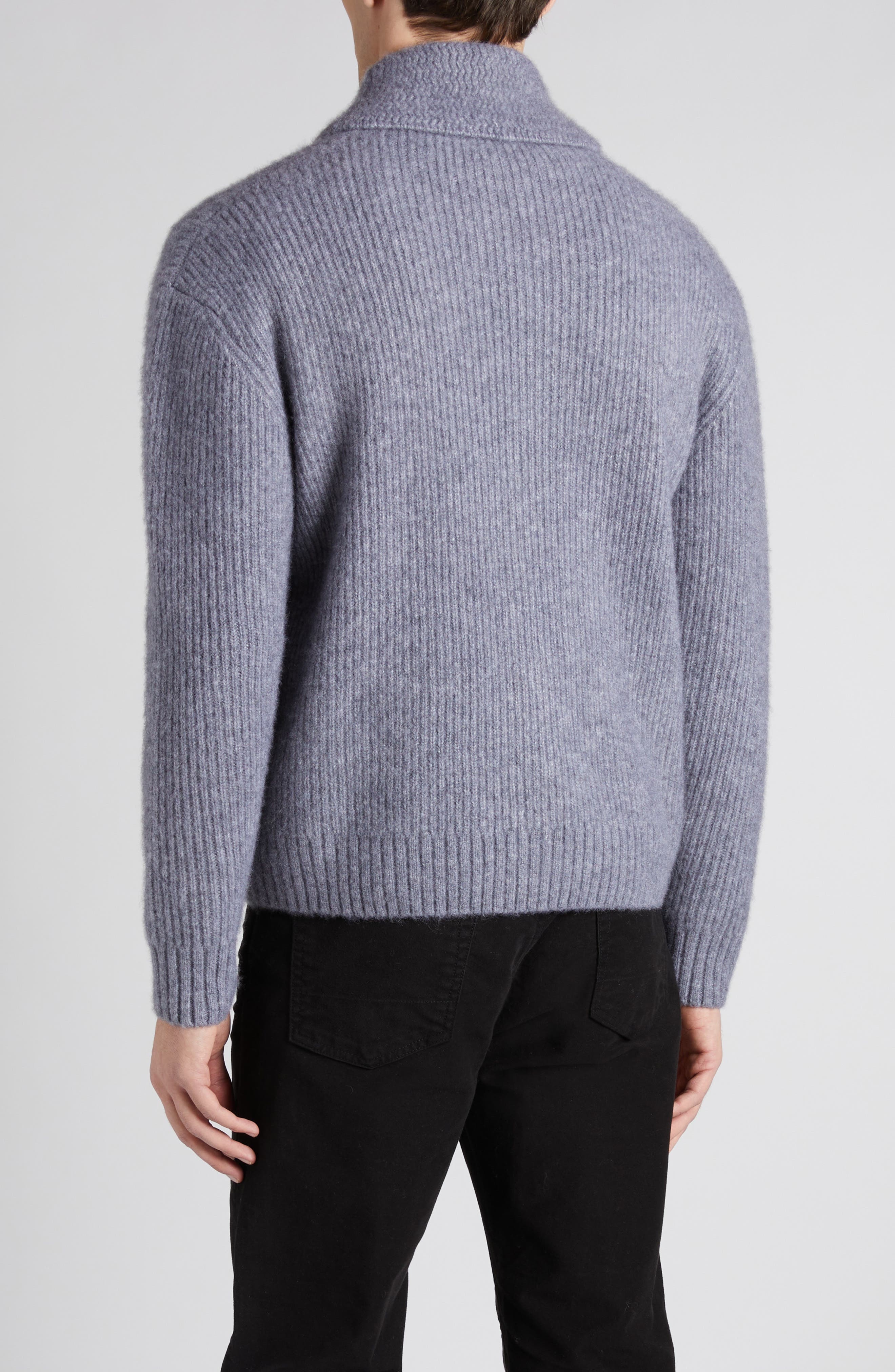 TOM FORD Shawl Collar Brushed Cashmere & Silk Cardigan in Ig399 Ash Grey at Nordstrom - 3