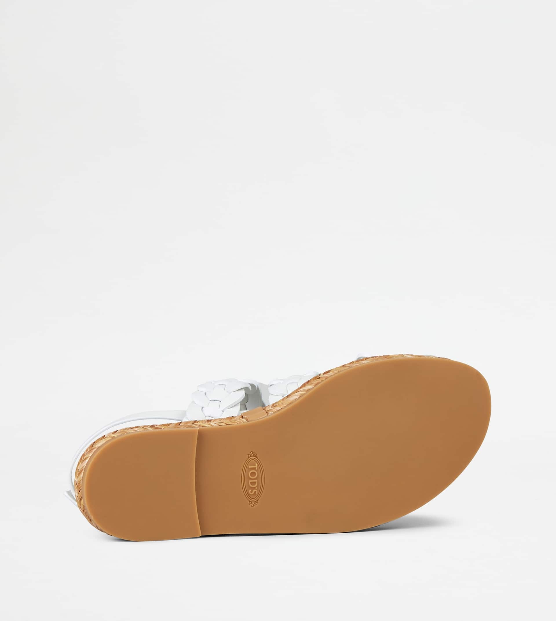 SANDALS IN LEATHER - WHITE - 4