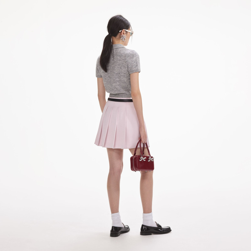 self-portrait Grey Melange Diamante Knit Top outlook