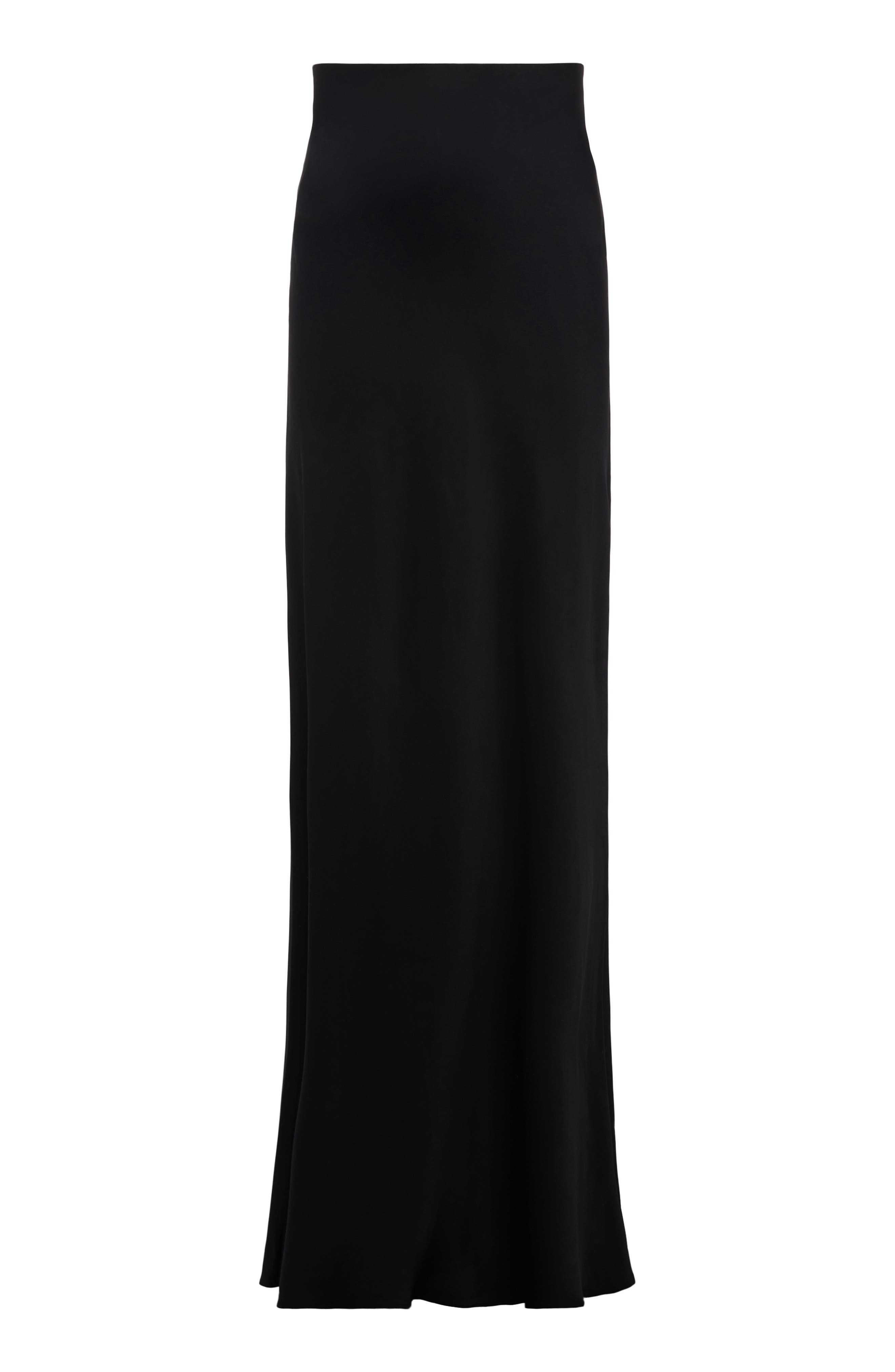 L'AGENCE Zeta Satin Maxi Skirt in Black at Nordstrom - 4