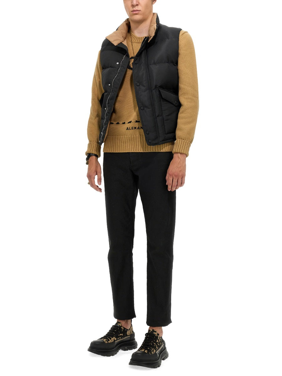 Alexander Mcqueen Men Graffiti Logo Print Down Vest - 2